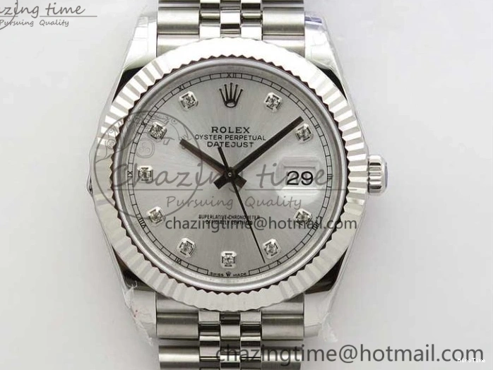 MiroTime 0327 DateJust 41MM 126334 904L SS VRF 1:1 Best Edition Silver Dial Crystals Markers on SS Jubilee Bracelet A FashionForward 2907